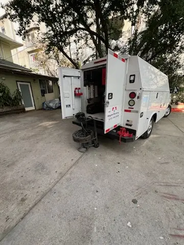 Magnet Plumbing service vehicle on-site for Faucet Repair in Potsdam